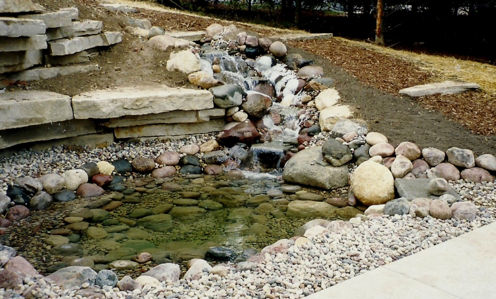 Lake Country Waterfall Pond Installation